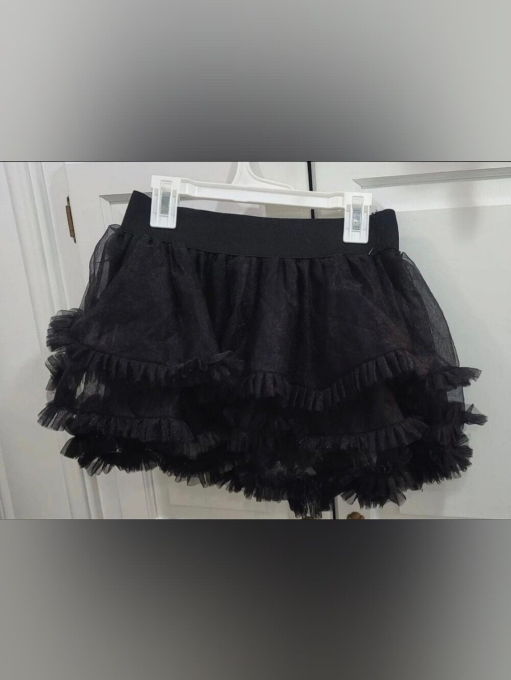 Tulle Sexy Mini Skirt Three Layers Black